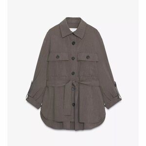 ZARA ROLLED-UP SLEEVE SHIRT WITH BELT